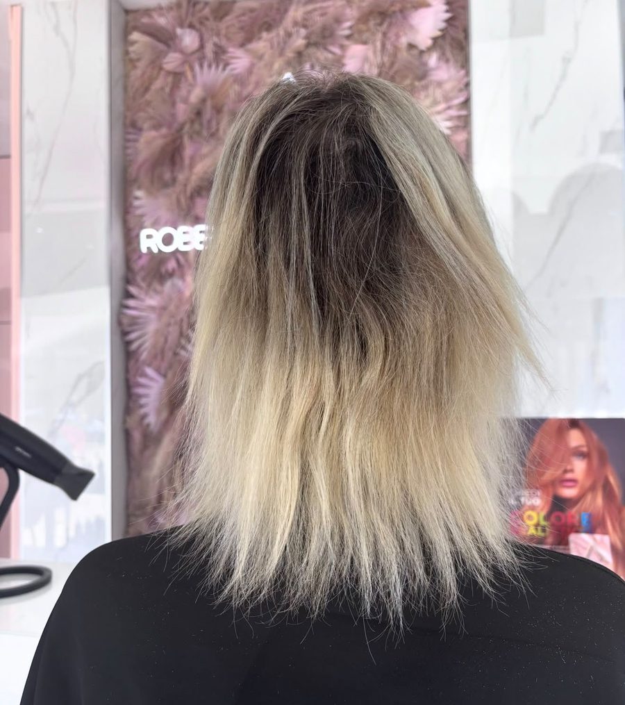 Capelli prima del lavoro, biondo platino