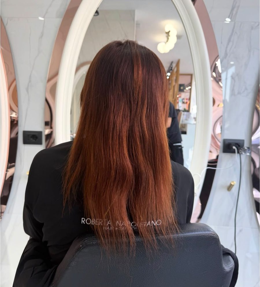 Capelli prima del lavoro, rosso rame